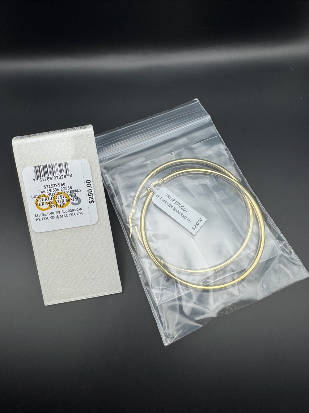 Gold Tone Large Hoop Earrings